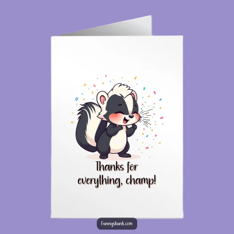 Free Printable Thank You Card: Confetti Skunk Gratitude Spray Downloadable