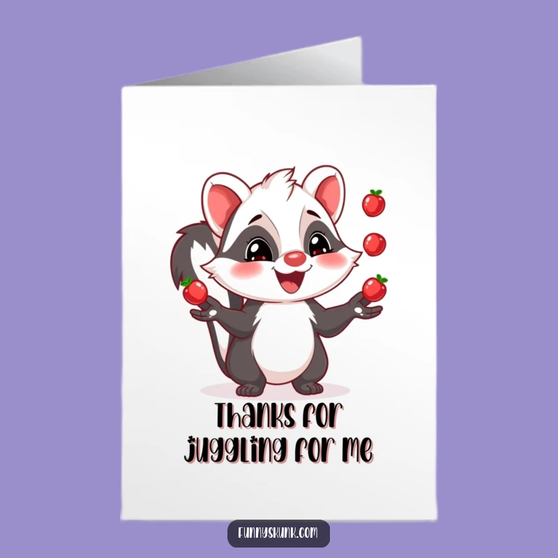 Free Printable Thank You Card: Juggling Skunk Berries, Perfect Downloadable Gift