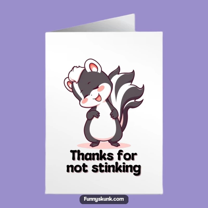 Free Printable Thank You Card: Skunk's Silly Fall, Heartfelt Humorous Downloadable Gift