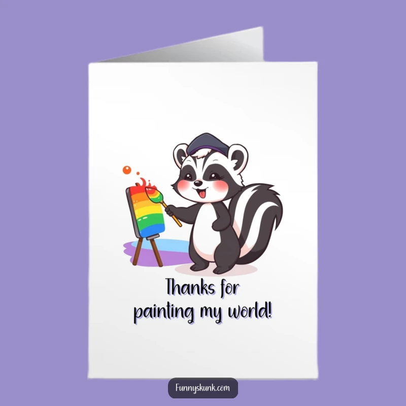Free Printable Thank You Card: Skunk's Colorful Thanks - Funny Downloadable Note