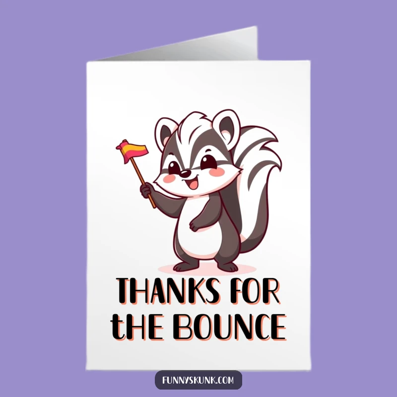 Free Printable Thank You Card: Bouncing Skunk Flag, Sweet Downloadable Gift