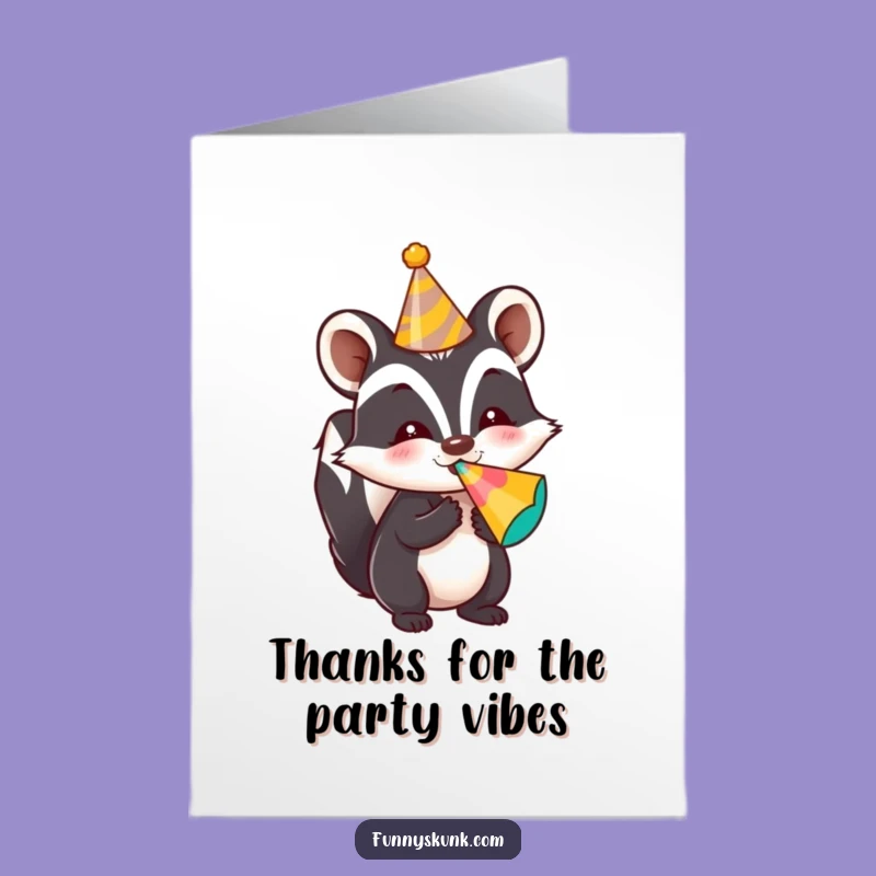 Free Printable Thank You Card: Skunk Party Noise, Perfect Downloadable Gift