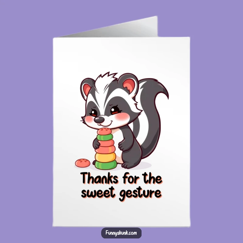 Free Printable Thank You Card: Skunk's Candy Tower Downloadable