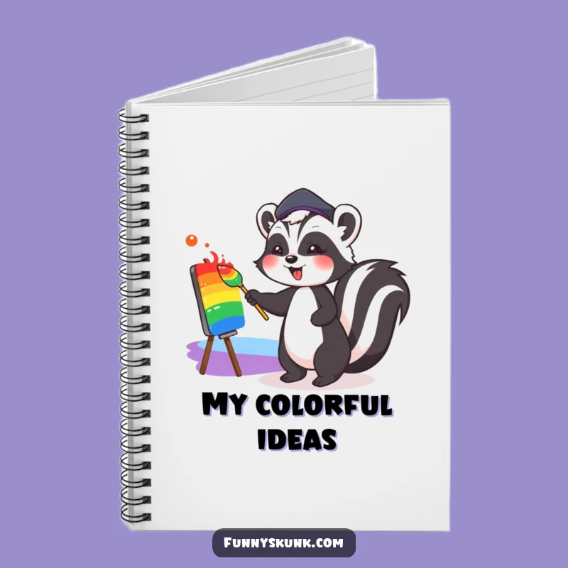 Funny Art Skunk Notebook: Jot Down Ideas with a Cute Rainbow Artist
