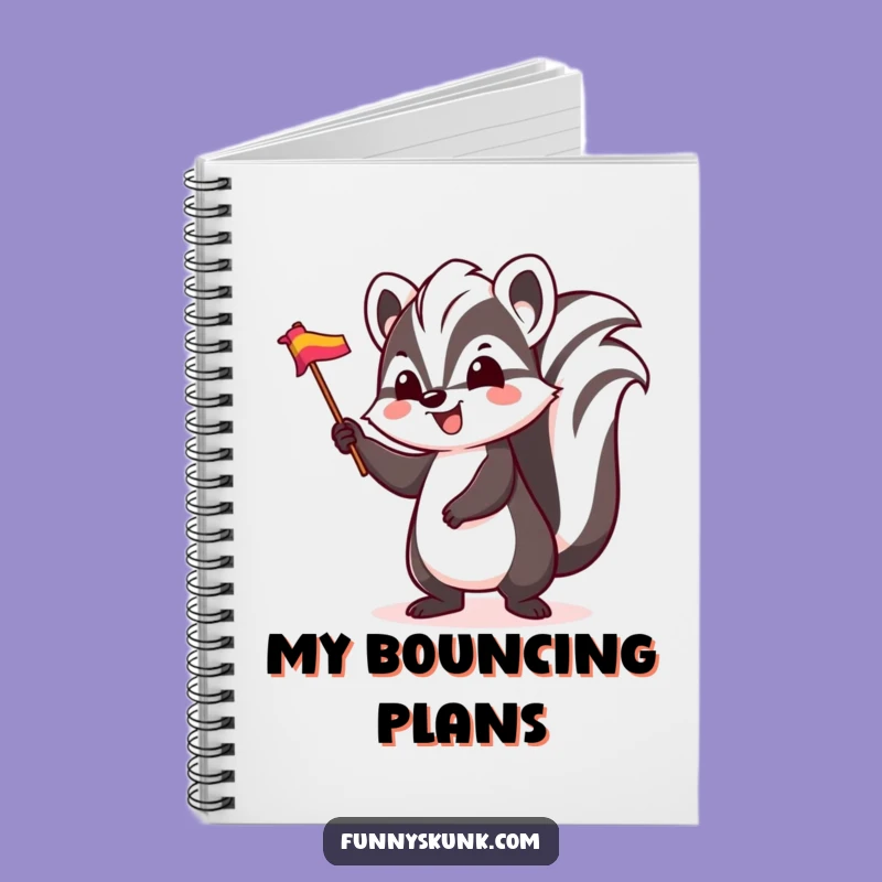 Funny Excited Skunk Flag Notebook: Write with Happy Skunk Enthusiasm