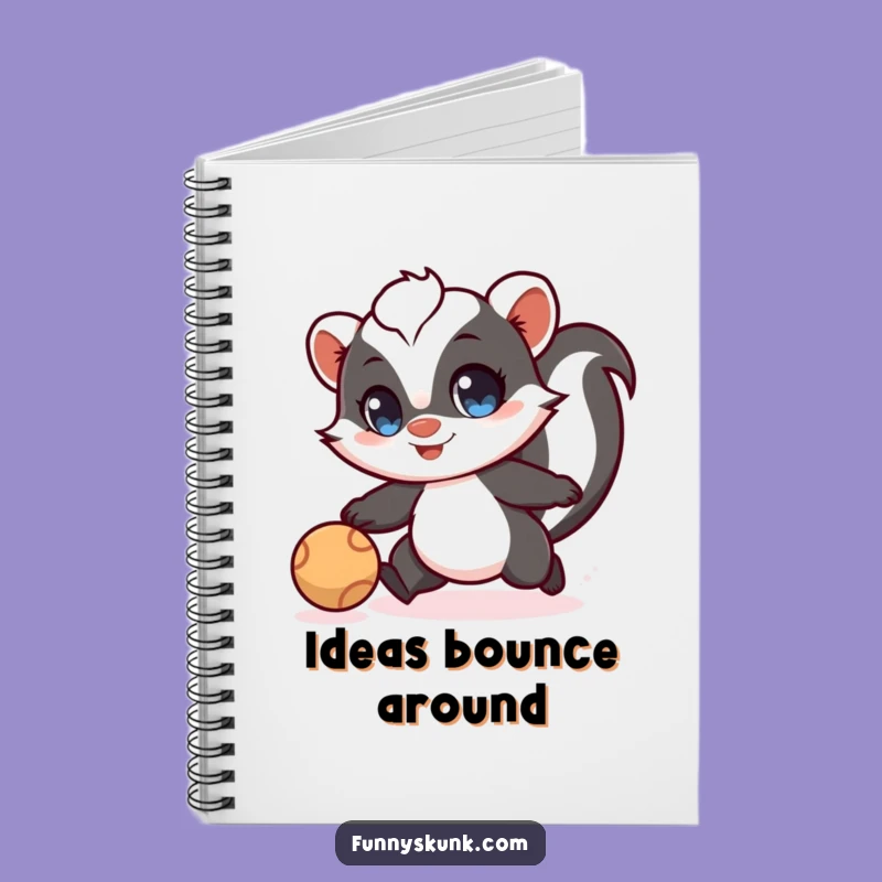 Funny Skunk Ball Chase Notebook: Jot Down Ideas with Playful Energy