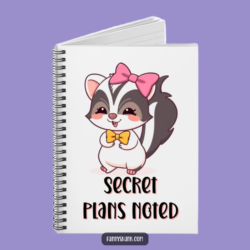 Funny Skunk Bow Tie Notebook: Jot Down Secrets with Glee