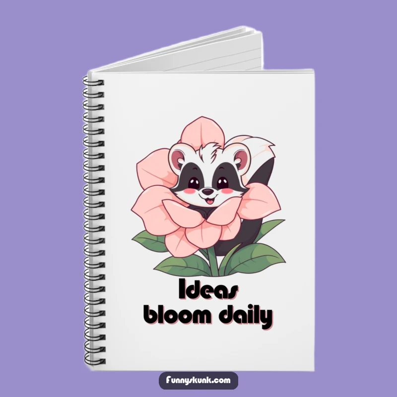 Funny Skunk Flower Notebook: Jot Down Ideas with Adorable Skunk, Perfect Funny Gift