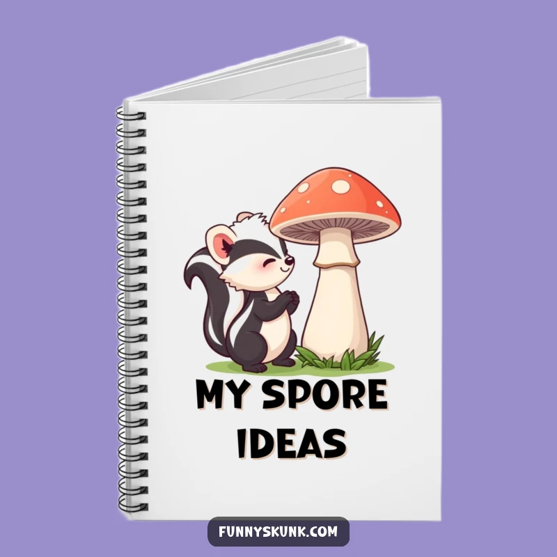 Funny Skunk Sniffing Mushroom Notebook: Record Your Thoughts with Woodland Wonder