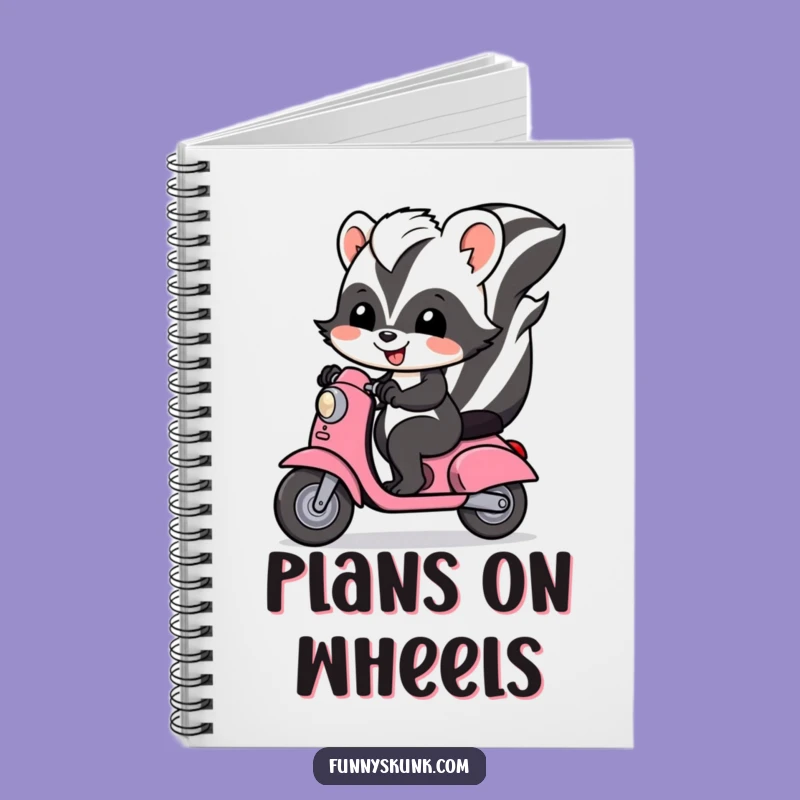 Funny Skunk Scooter Notebook: Jot Down Adventures with Skunk Style