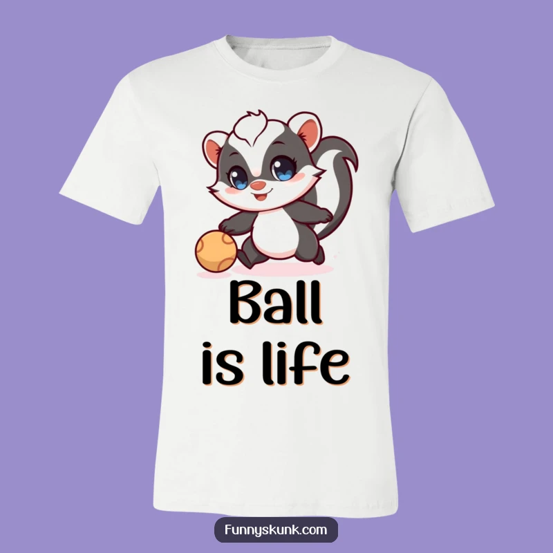 Funny Skunk Ball Chase T-Shirt: Wear Your Playfulness with Pride