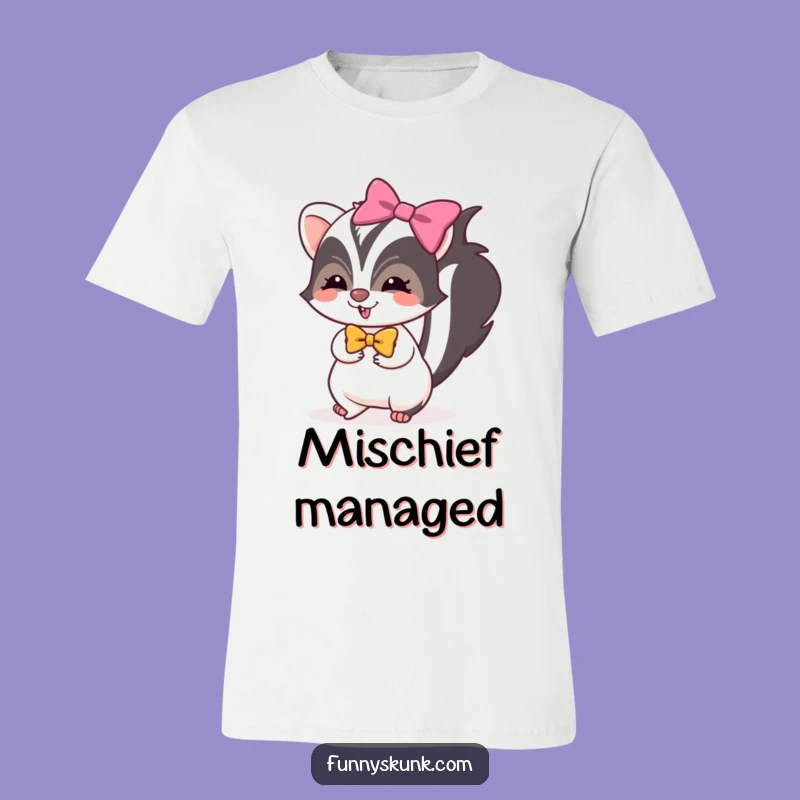 Funny Skunk Bow Tie T-Shirt: Wear Your Mischief with Style
