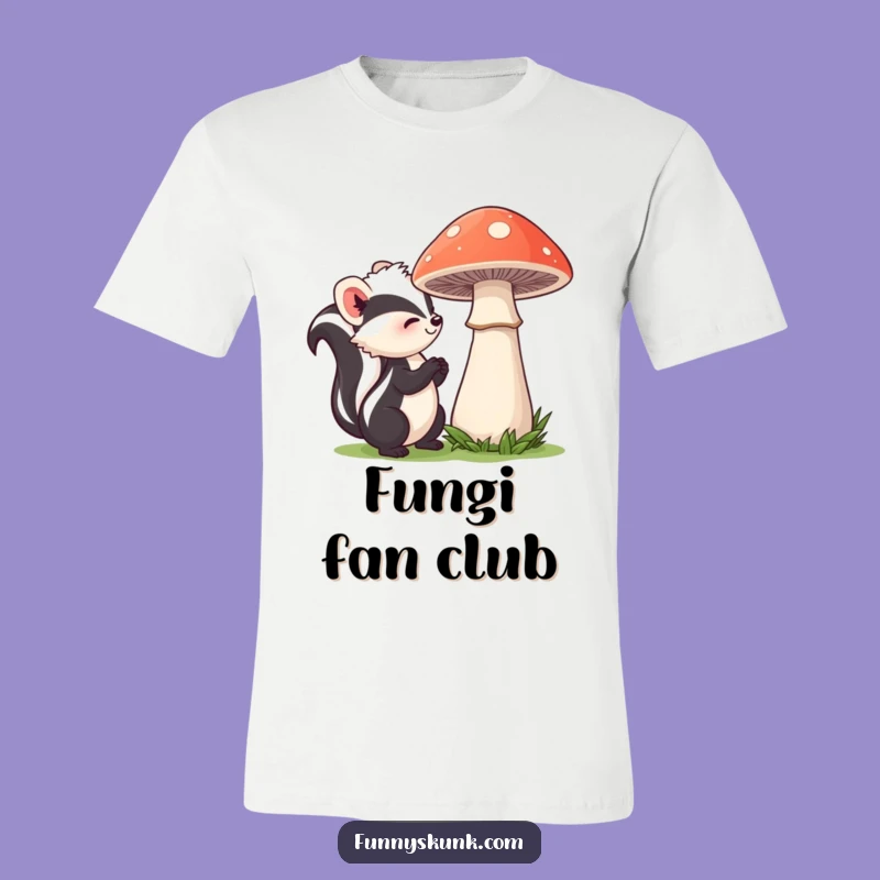 Funny Skunk Sniffing Mushroom T-Shirt: Wear Your Gentle Curiosity with Pride