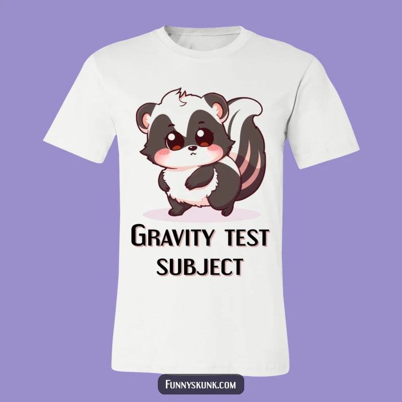 Funny Tripping Skunk T-Shirt: Surprised Fluffy Friend, Hilarious Oopsie Gift