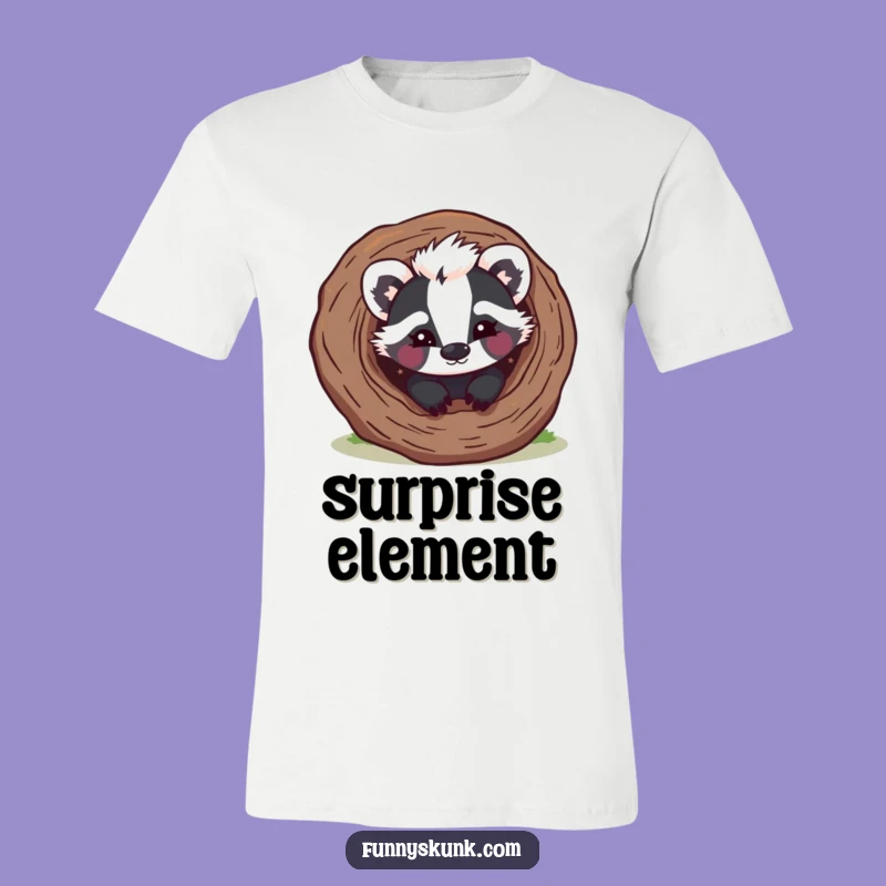 Funny Skunk Peek-a-Boo T-Shirt: Wear Your Mischief with This Winking Skunk!