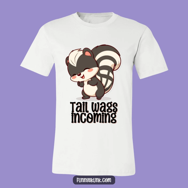 Funny Skunk Tail Wiggle T-Shirt: Express Joy with Happy Skunk Humor