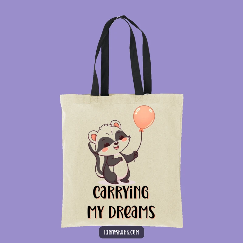 Funny Skunk Balloon Tote Bag: Carry Your Fun with This Cheerful Skunk