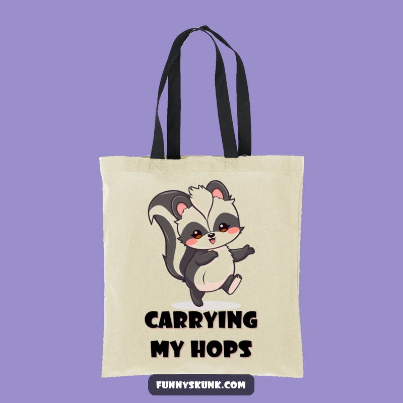 Funny Skunk Hop Tote Bag: Joyful Skunk Carryall, Chic Funny Gift