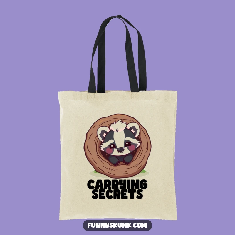 Funny Skunk Peek-a-Boo Tote Bag: Carry Your Secrets with This Winking Skunk!