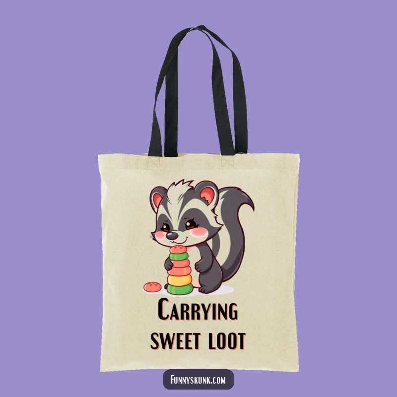 Funny Skunk Candy Tote Bag, Stylish Balancing Carryall, Practical Humorous Gift