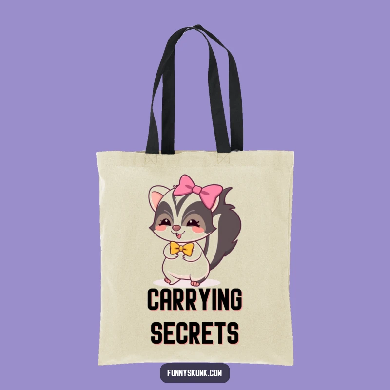 Funny Skunk Bow Tie Tote Bag: Carry Your Secrets with Style
