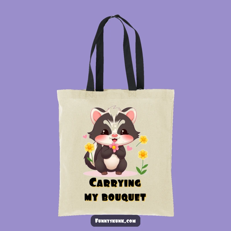 Funny Skunk Juggling Flowers Tote Bag: Carry Your Essentials with Whimsical Skunk Style