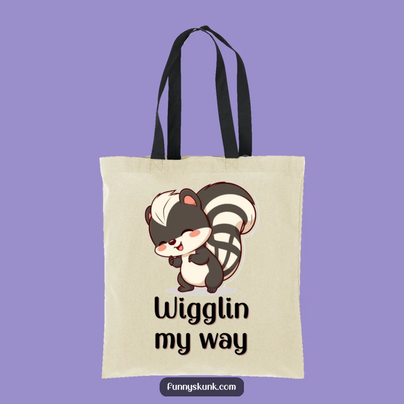 Funny Skunk Tail Wiggle Tote Bag: Carry Joy with a Happy Skunk's Dance
