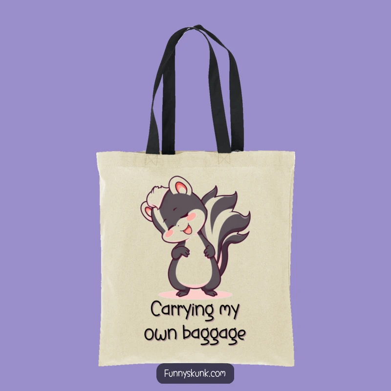 Funny Skunk Tripping Tail Tote Bag: Carry Your Laughs in Style, Perfect Gift