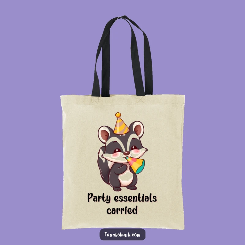 Funny Party Skunk Tote Bag: Festive Carryall, Chic Funny Gift