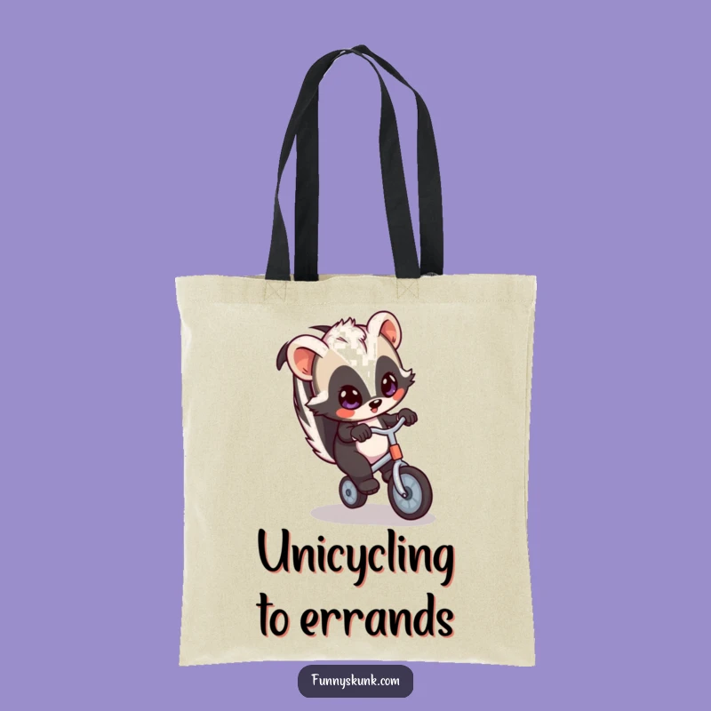 Funny Skunk Unicycle Tote Bag: Carry Your Essentials with Playful Flair